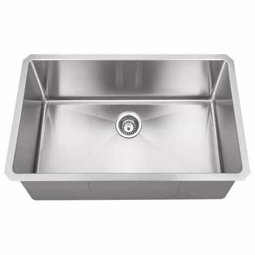 Hardware Resources 32 Inch Handmade Undermount Stainless Single Kitchen Sink