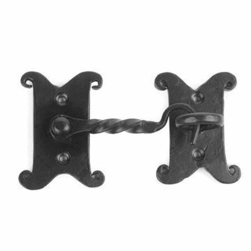Restorers Iron Cabin Hook With Decorative Backplates