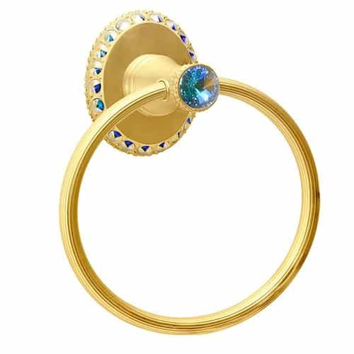 Carpe Diem Cache Ii Full Reeded Towel Ring - Aurore Swarovski Crystals
