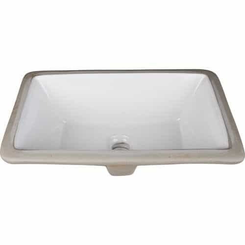 Hardware Resources 16 Inch Rectangle Undermount Bath Sink & Overflow