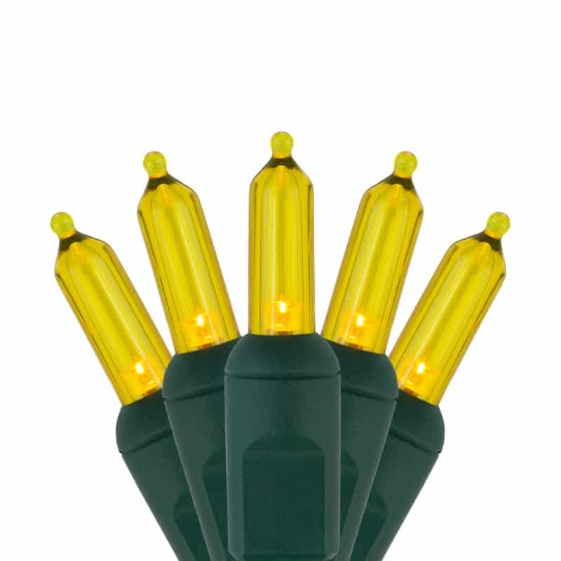 T5 Gold Led Christmas Tree Lights On Green Wire