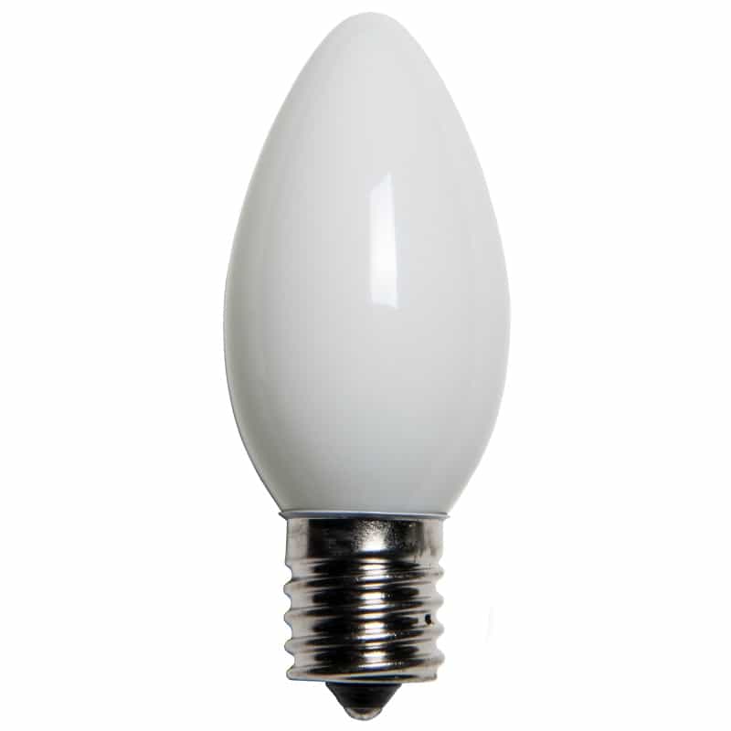 C9 White Opaque Bulbs