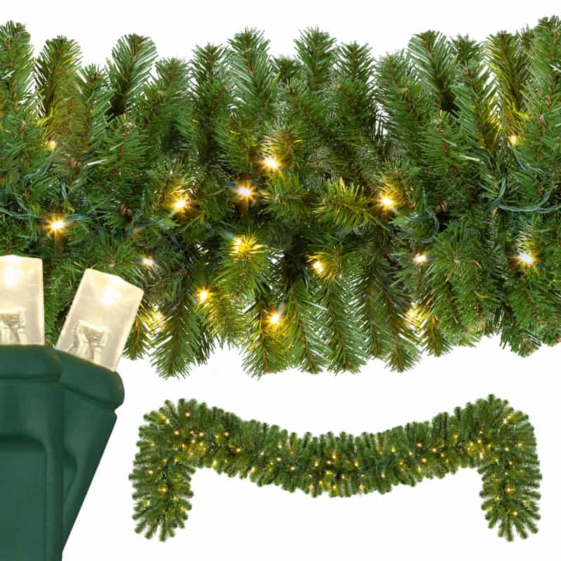 Sequoia Fir Prelit Commercial Led Holiday Garland, Warm White Lights