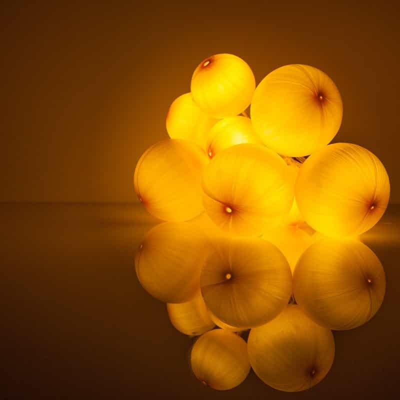 Battery Operated Gold Ball Ornament Light Set, 10 Gold Led Lights