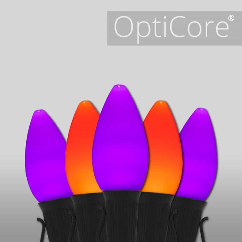 C7 Amber / Purple Smooth Opticore® Commercial Led Halloween Lights