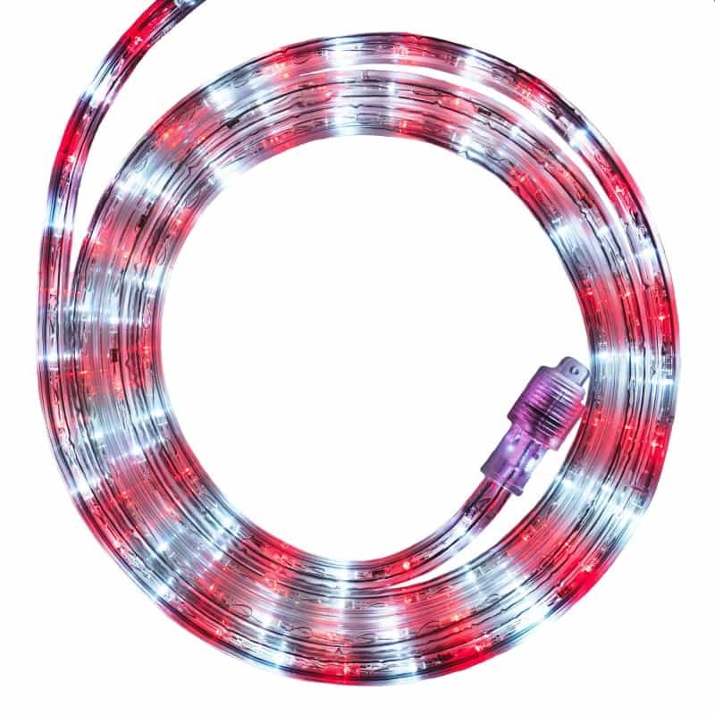 Cool White, Red Led Rope Light, 18 Ft