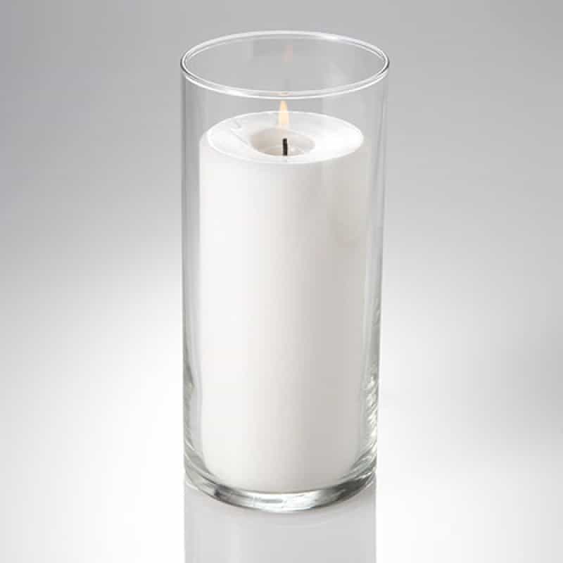 Richland Pillar Candle 6" & Eastland Cylinder Holder 7.5" Set Of 12 (Choose Your Color)