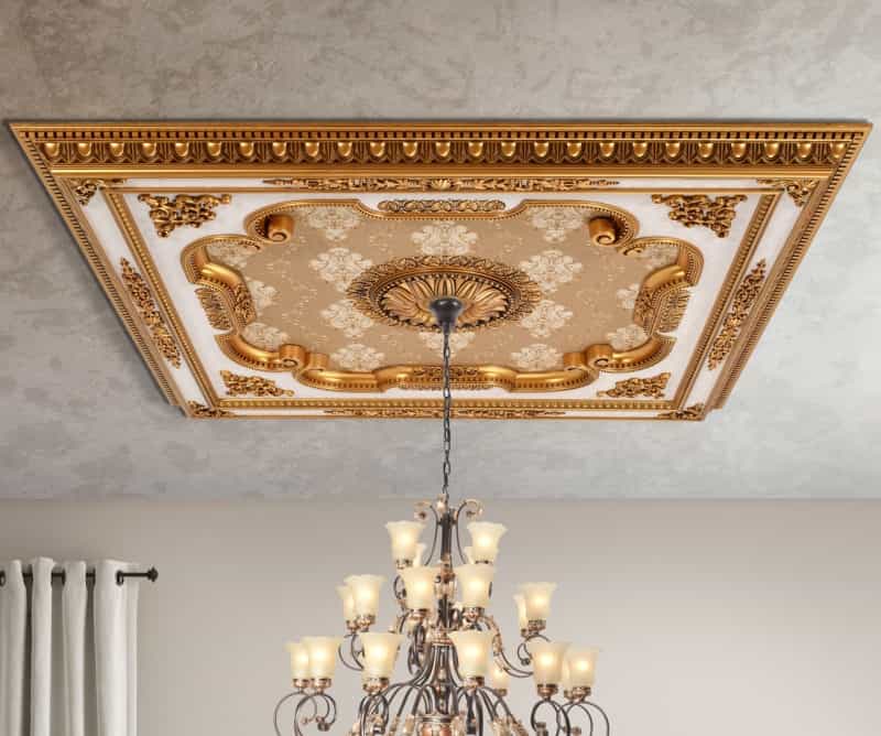 71In Cream And White Rectangular Ceiling Medallion