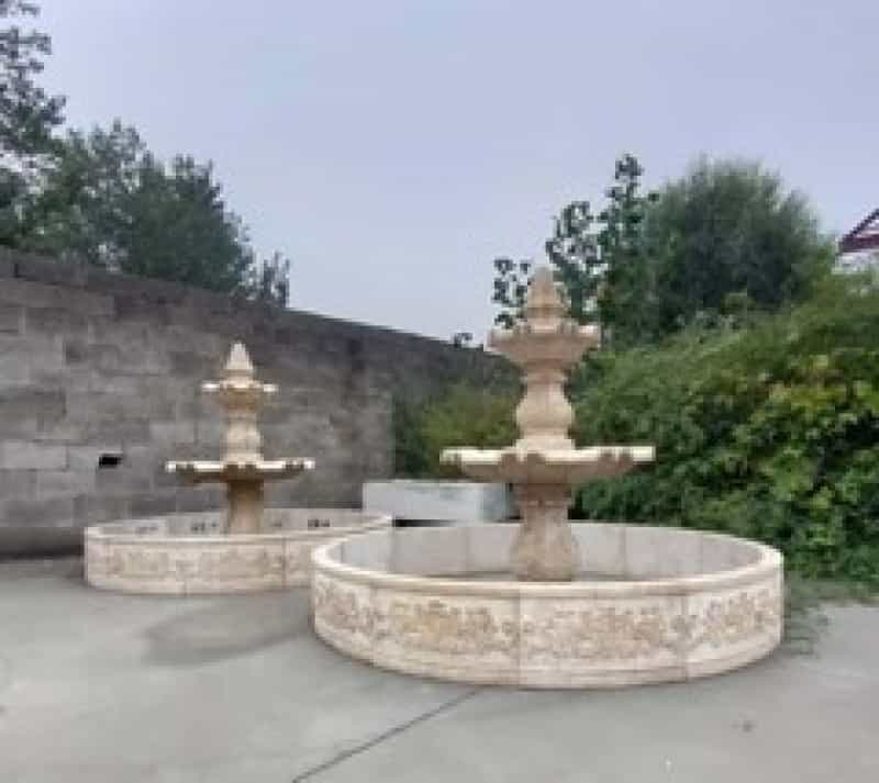 Marble Sun Glow Ornate Fountain