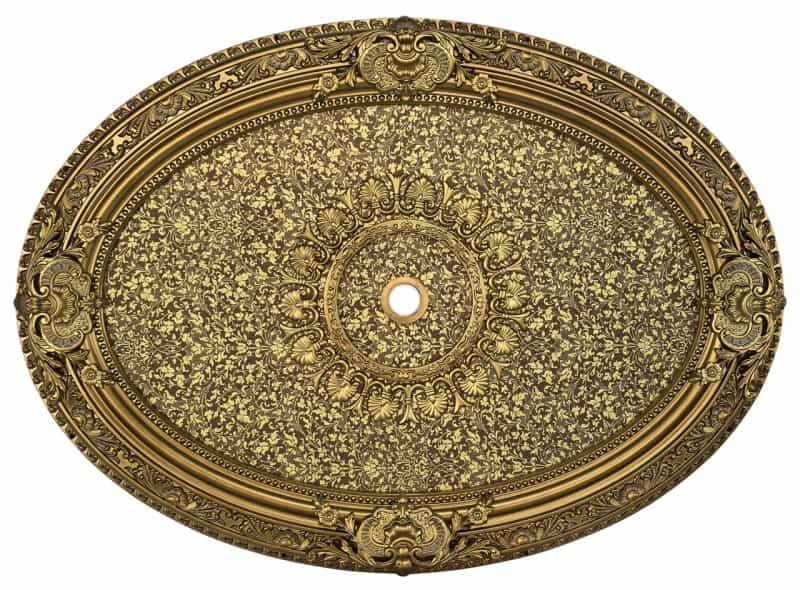 Golden Laurel Oval Ceiling Medallion