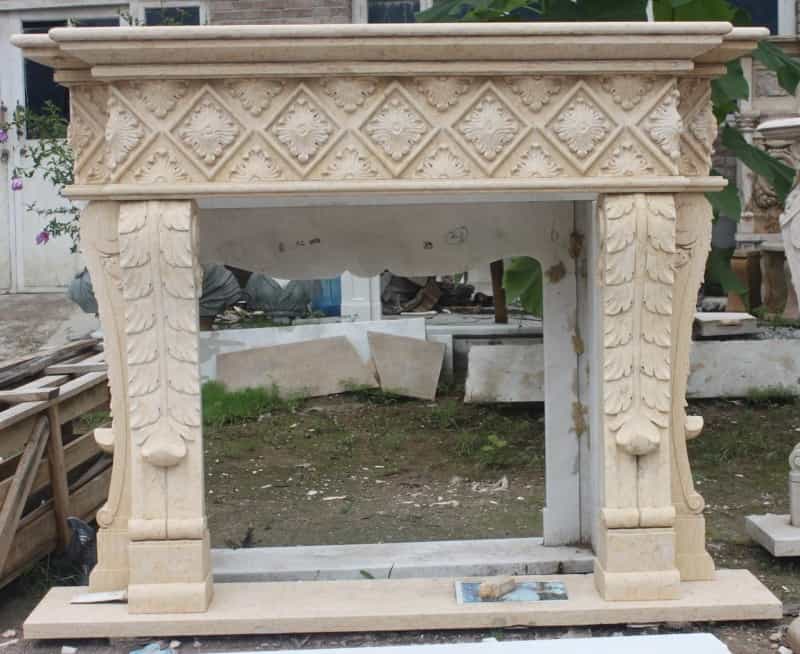 Egypt Beige Marble Mantel