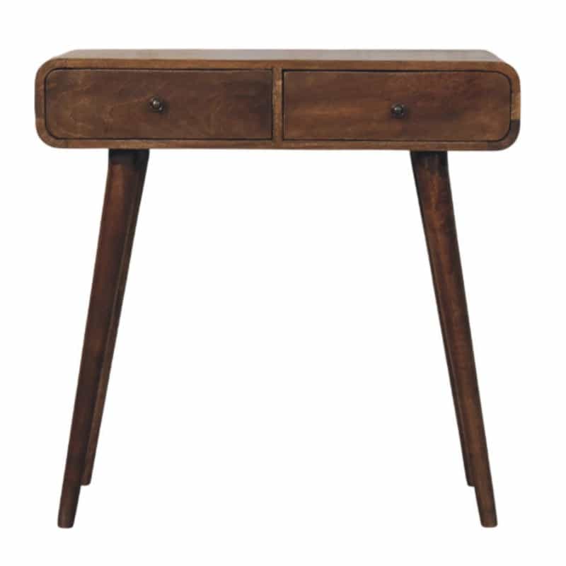 Classic Grey Rounded Console Table