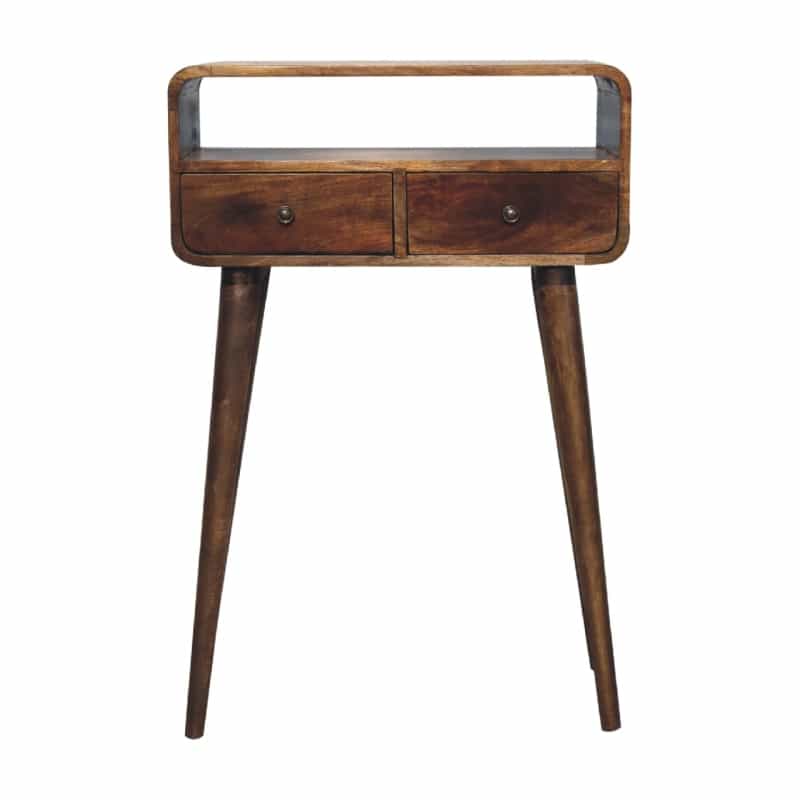 Mini Grey-Wash Curved Console