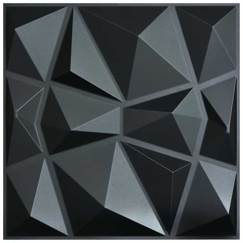 Textures 3D Wall Panels Black Diamond Wall Design, 12 Tiles 32 Sf