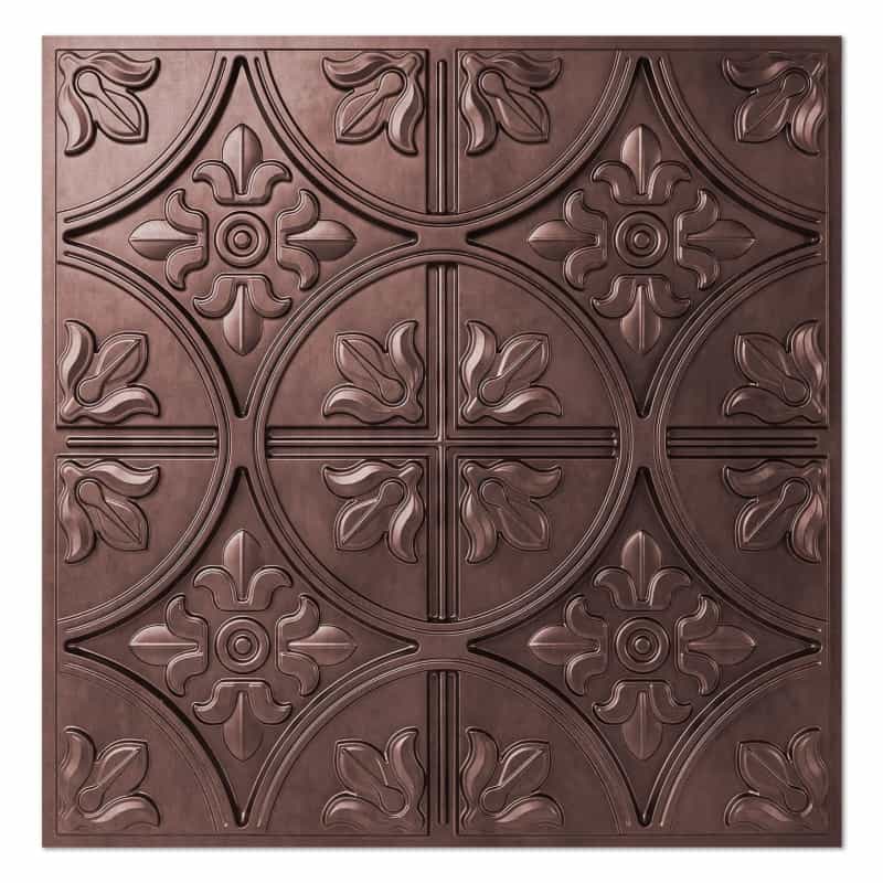 A10902ac-Art3d Decorative Drop Ceiling Tile,2X2 Ft ,Glue Up Ceiling Panel In Antique Copper