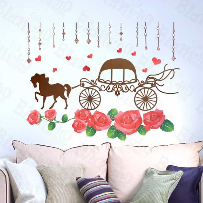Romantic Carriage - Large Wall Decals Stickers Appliques Home Decor