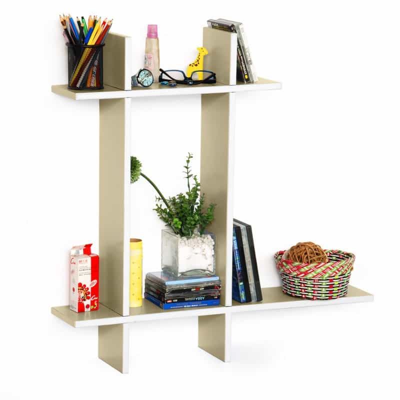 Leather Cross Type Sheve / Book Shelve - Brief & Elegance-b