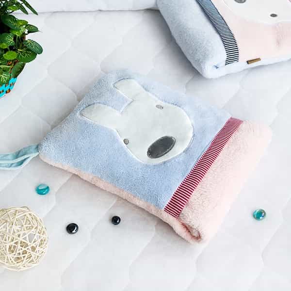 Fleece Throw Blanket Pillow Cushion - Blue Rabbit