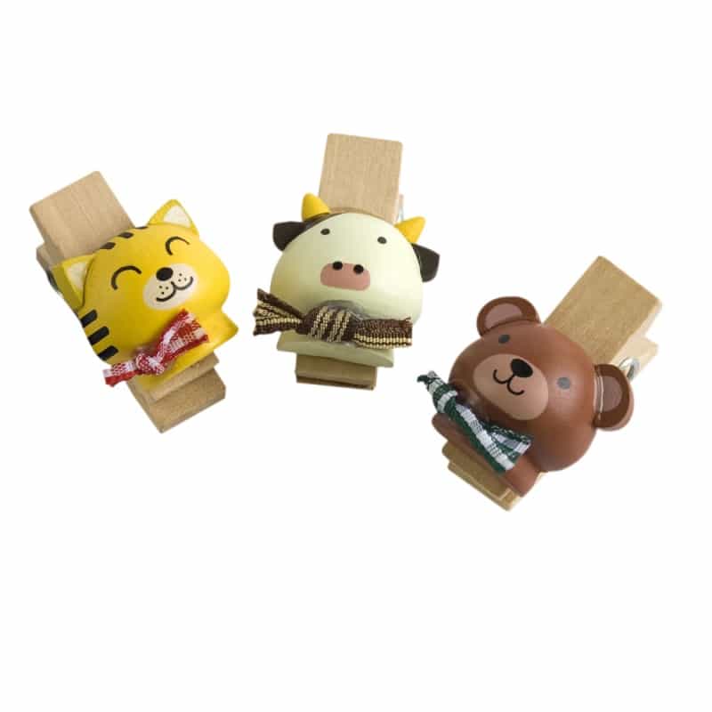 - Wooden Clips / Wooden Clamps - Naughty Animals-1