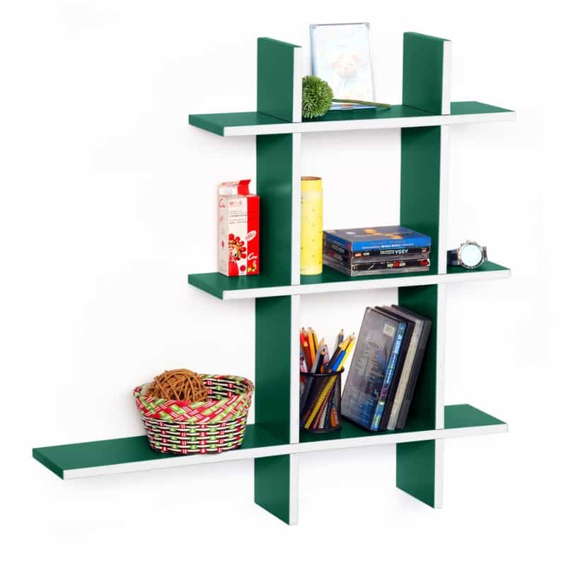 Leather Cross Type Shelf / Bookshelf - Natural Life-a