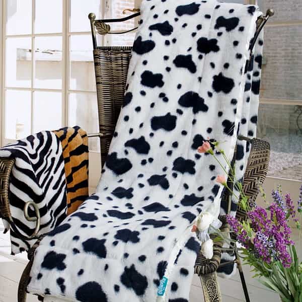Micro Mink Fur Throw Blanket W - Dalmatian
