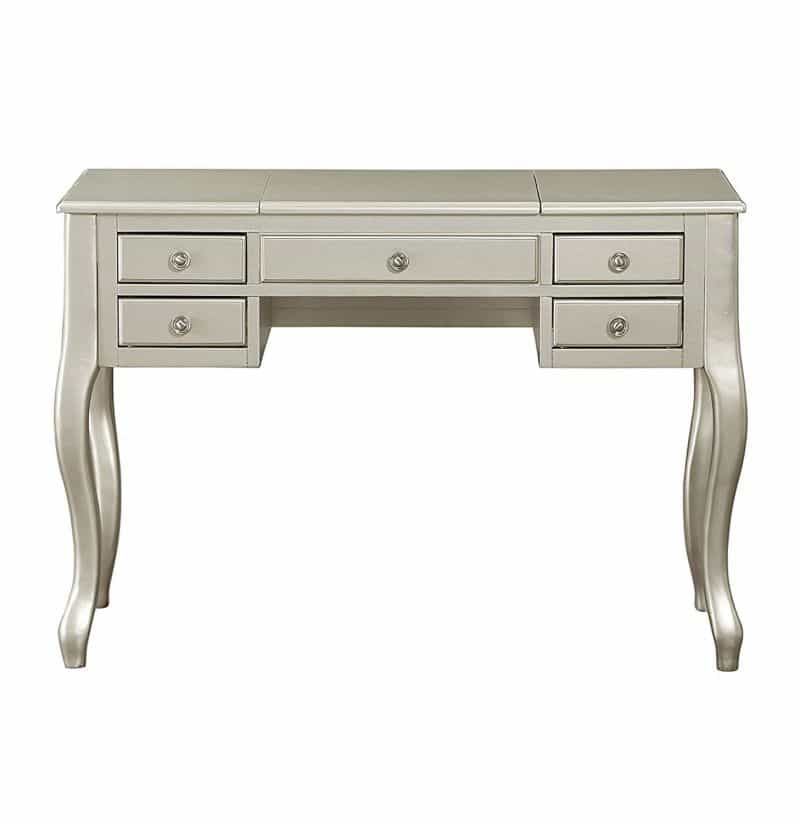 Cherub Vanity Set Featuring Stool And Mirror Silver