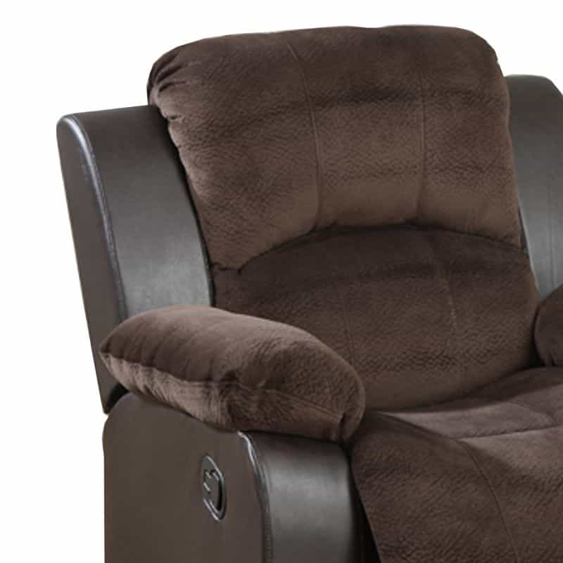 Polyurethane Rocker Recliner In Choco Suede Brown