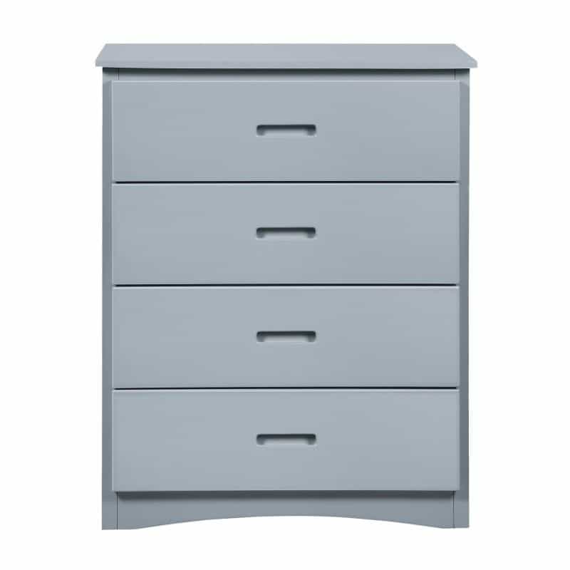 Transitional Wooden Chest With 4 Drawers And Recessed Handles, Gray