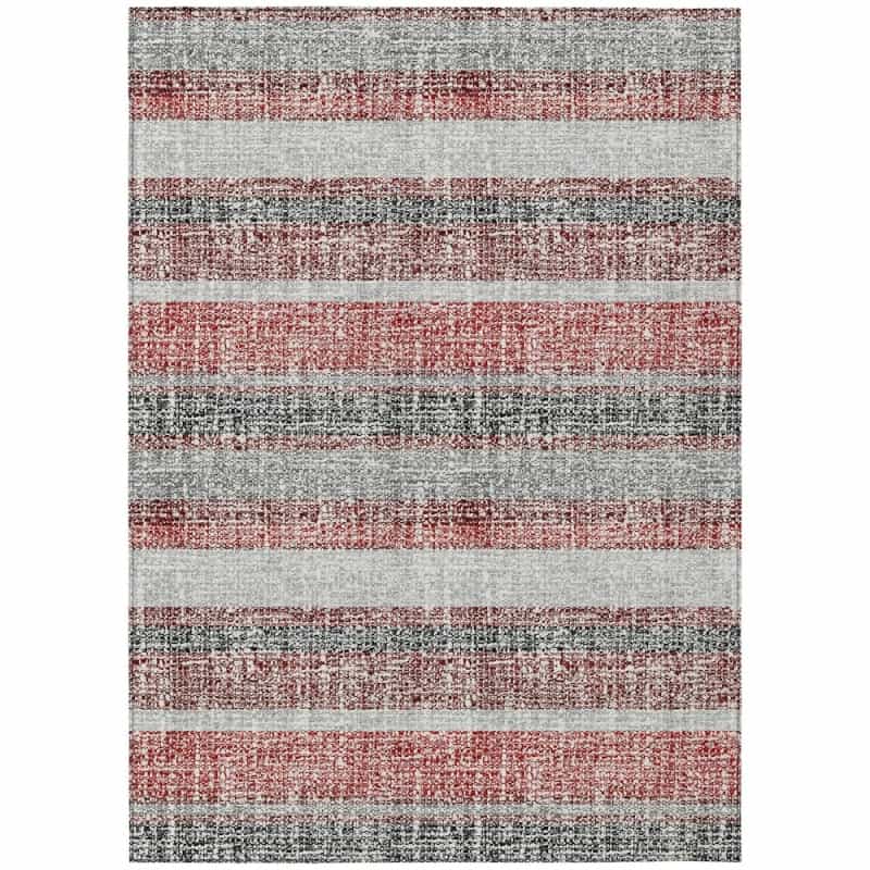 Machine Washable Indoor/Outdoor Chantille Acn2122 Burgundy 5' X 7'6" Rug