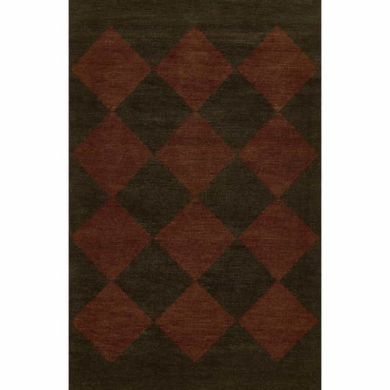 Contemporary Rectangle Area Rug, Copper, 6'3" X 9'