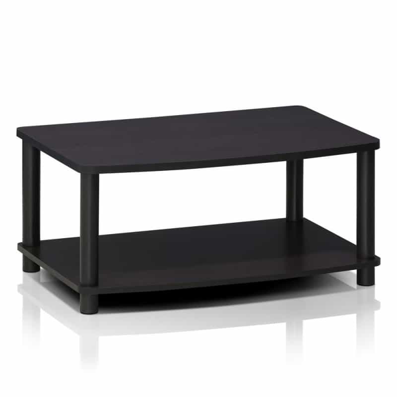 Furinno 13191Dwn Turn-N-Tube No Tools 2-Tier Elevated Tv Stands, Dark Walnut