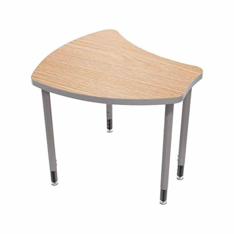 Small Shapes - Gray Nebula Top Surface And Black Edgeband - Black Horseshoe Legs - No Bookbox