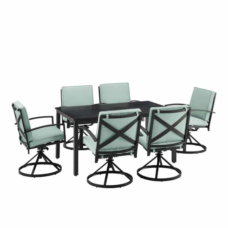 Kaplan 7Pc Outdoor Dining Set - Table & 6 Swivel Chairs