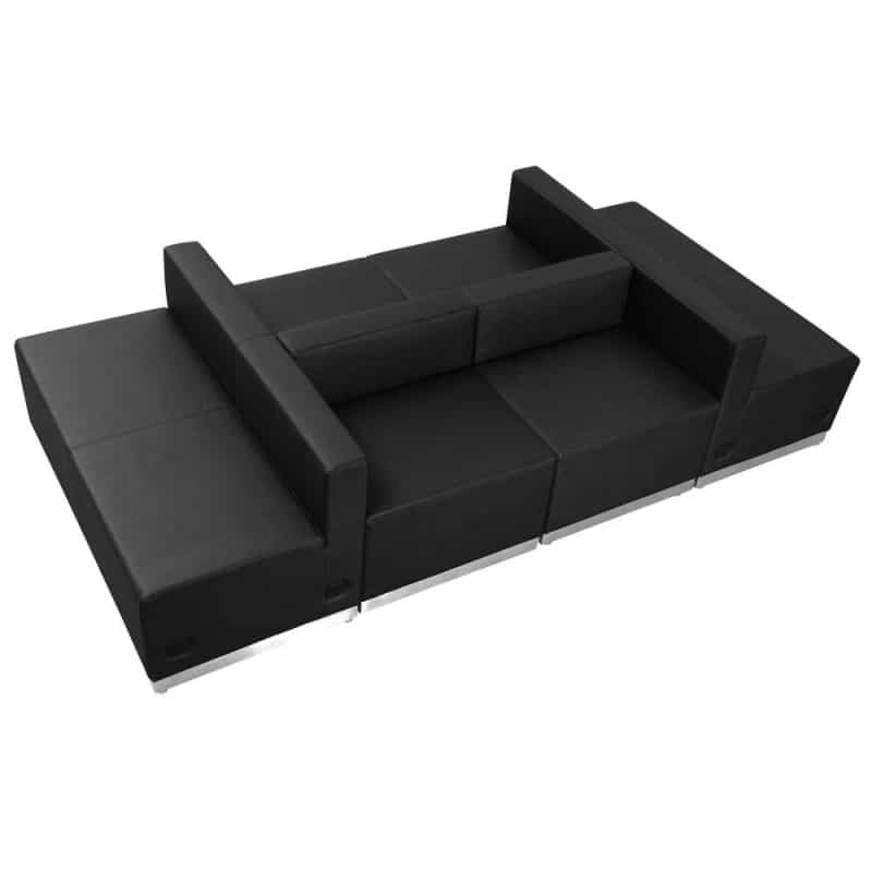 Alon Black Leathersoft Reception Configuration, 6 Pieces