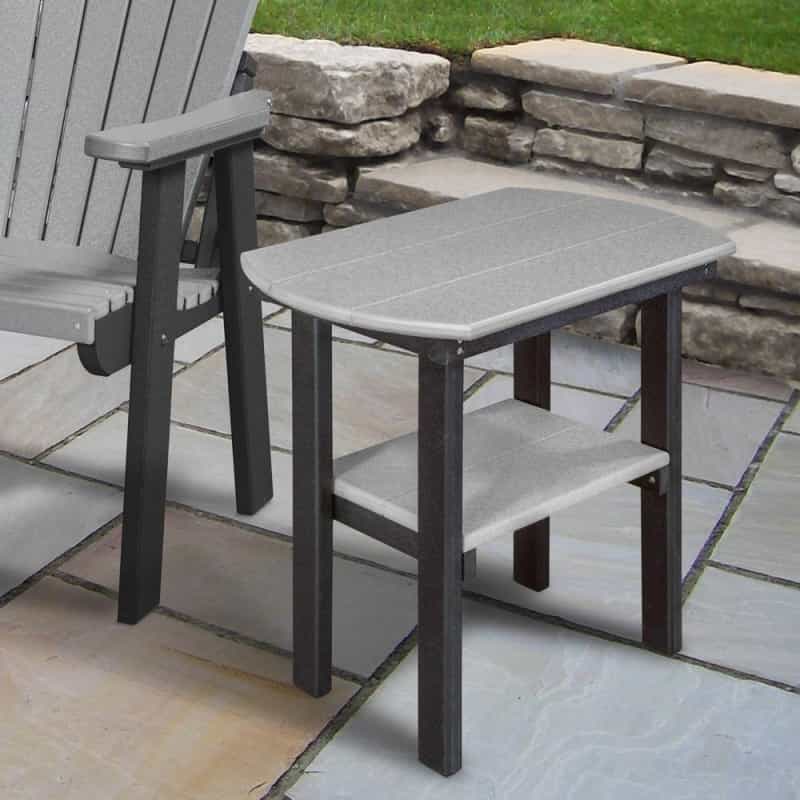 Os Home And Office Model 525Lgb Oval End Table In Light Grey With A Black Base, Made In The Usa
