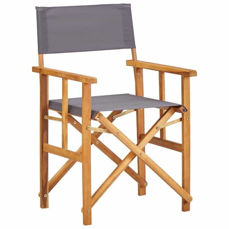 Director Chair Brown Frame, Dark Grey Fabric