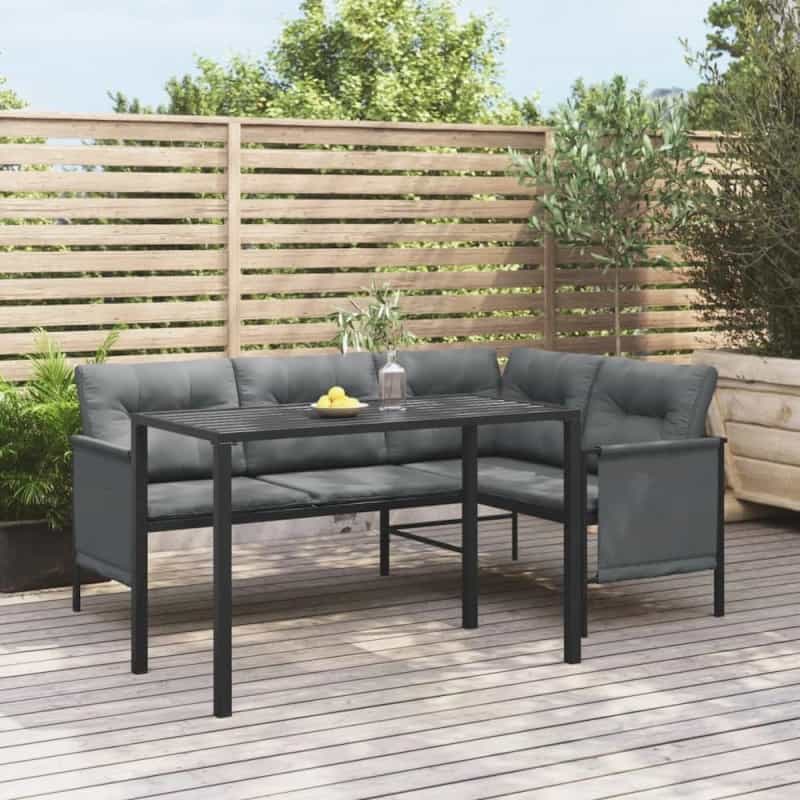 Garden Dining Table Anthracite Steel 43.3 X 21.3 X 27.6 In