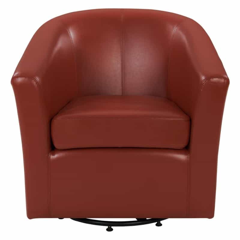 Hayden Bonded Leather Swivel Accent Arm Chair