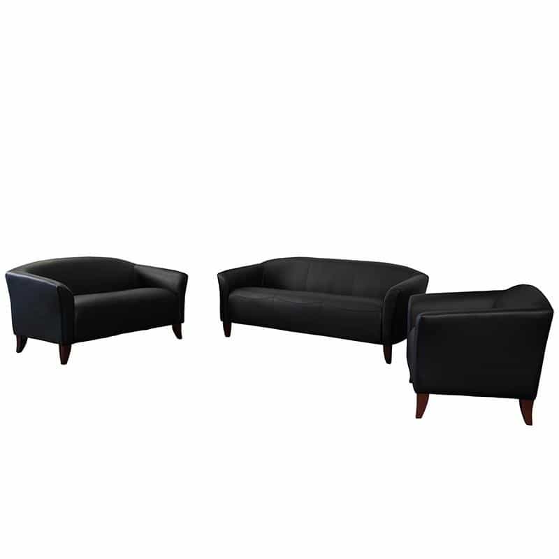 Reception Set In Black Leathersoft