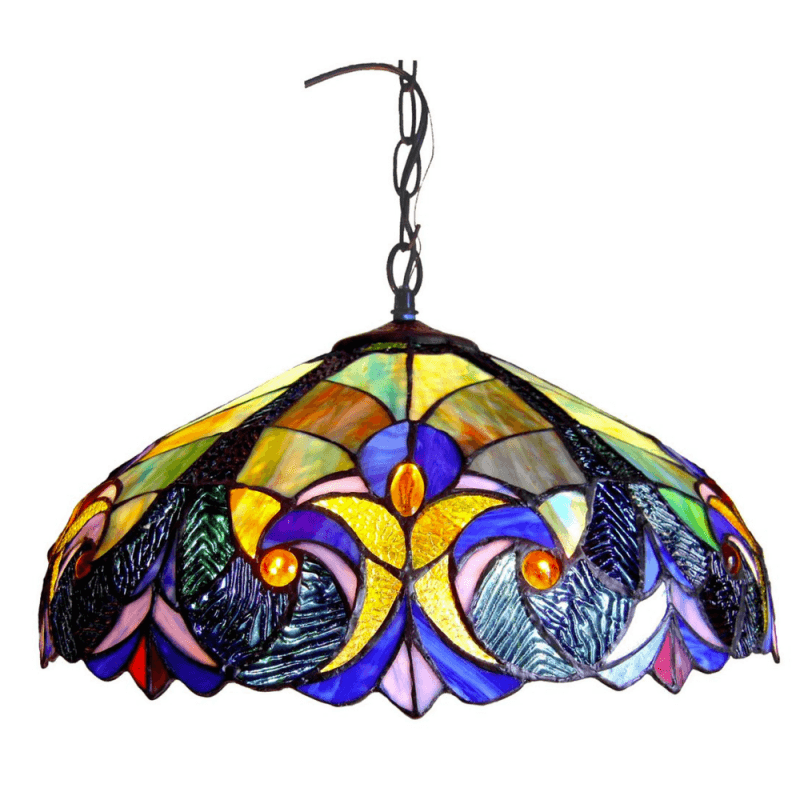 Liaison Tiffany-Style 2 Light Victorian Ceiling Pendent 18" Shade