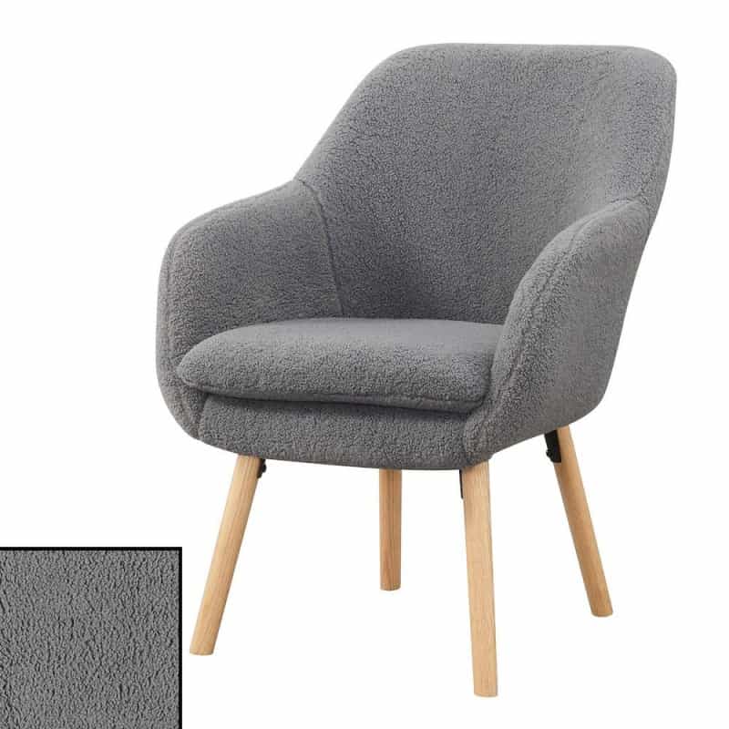 Take A Seat Charlotte Sherpa Accent Chair, Sherpa Gray