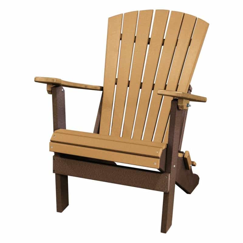 Fan Back Folding Adirondack Chair Made In The Usa- Cedar, Tudor Brown