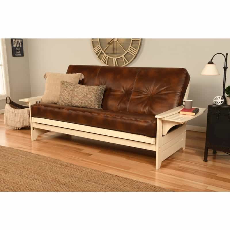 Phoenix Frame-Antique White Finish-Oregon Trail Saddle Mattress