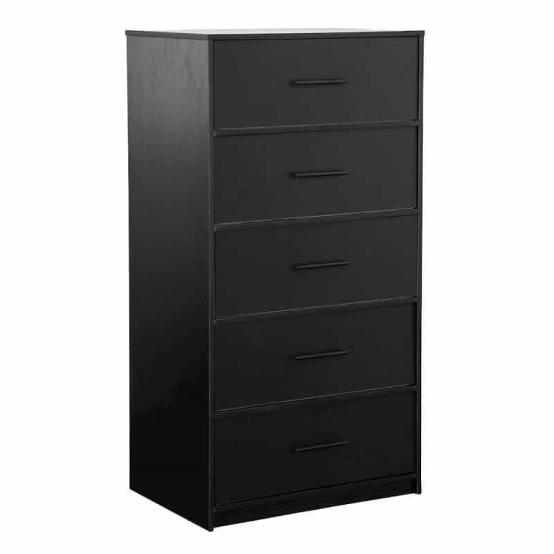 5-Drawer Dresser With Large Fabric Drawers, Black