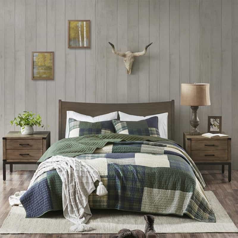 Mill Creek Oversized Cotton Quilt Set, Green Color