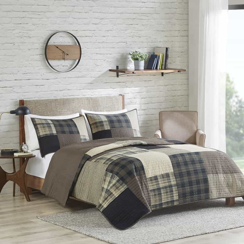 Winter Hills Oversized Cotton Quilt Set, Tan Color