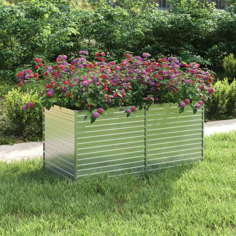 Garden Raised Bed Silver Galvanized Steel 63 X 31.5 X 30.3 In