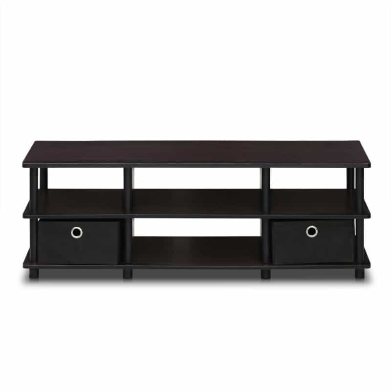 Furinno Econ Tv Entertainment Center With Storage Bins, Espresso/Black 17038Ex/Bk