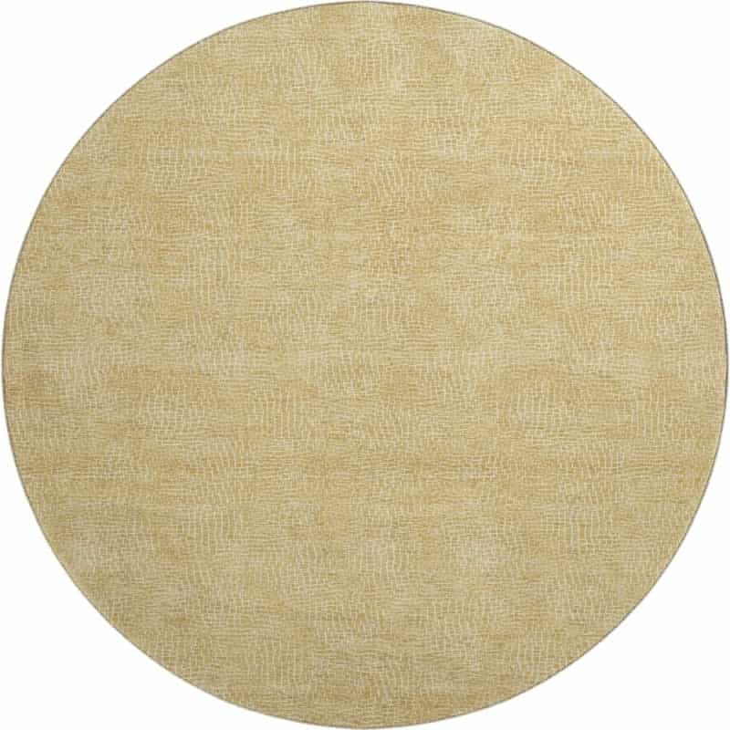 Premium Machine Washable Mayfield Amf1057 Gold 8' X 8' Round Rug
