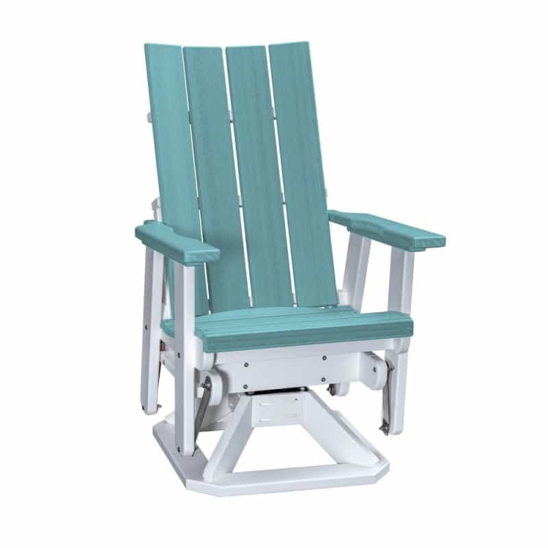 Brandon Swivel Glider In Aruba Blue On A White Base
